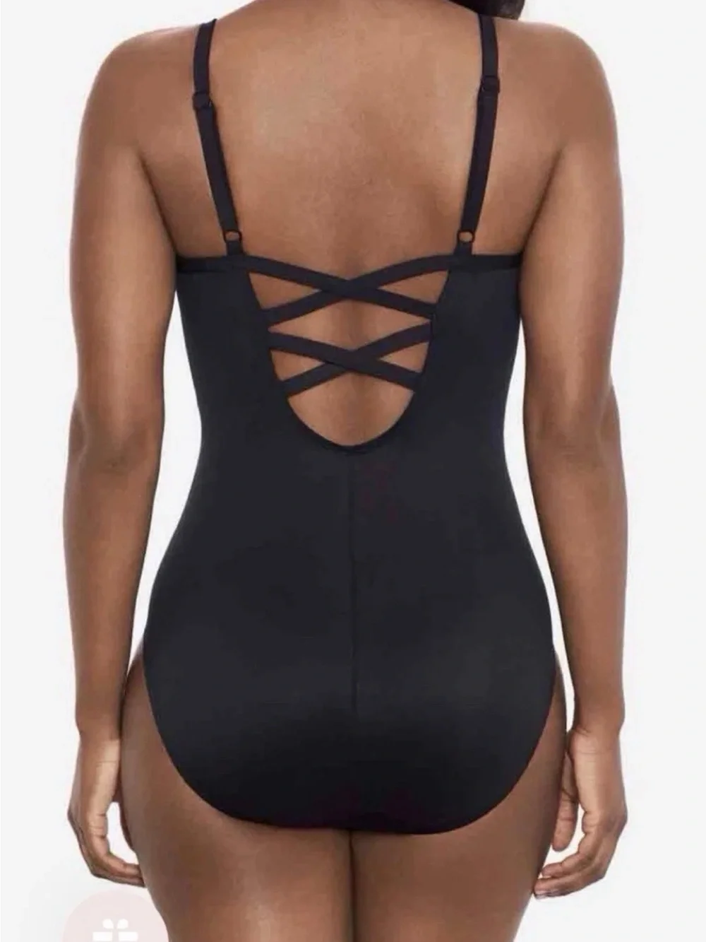 Miraclesuit Black One-Piece Swimsuit with Gold Side Embellishment